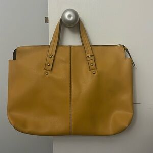 Yellow Faux Leather Tote